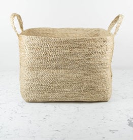 Jute Rectangular Basket with Handles - 20 x 15 x 15"