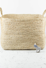 Jute Rectangular Basket with Handles - 20 x 15 x 15"