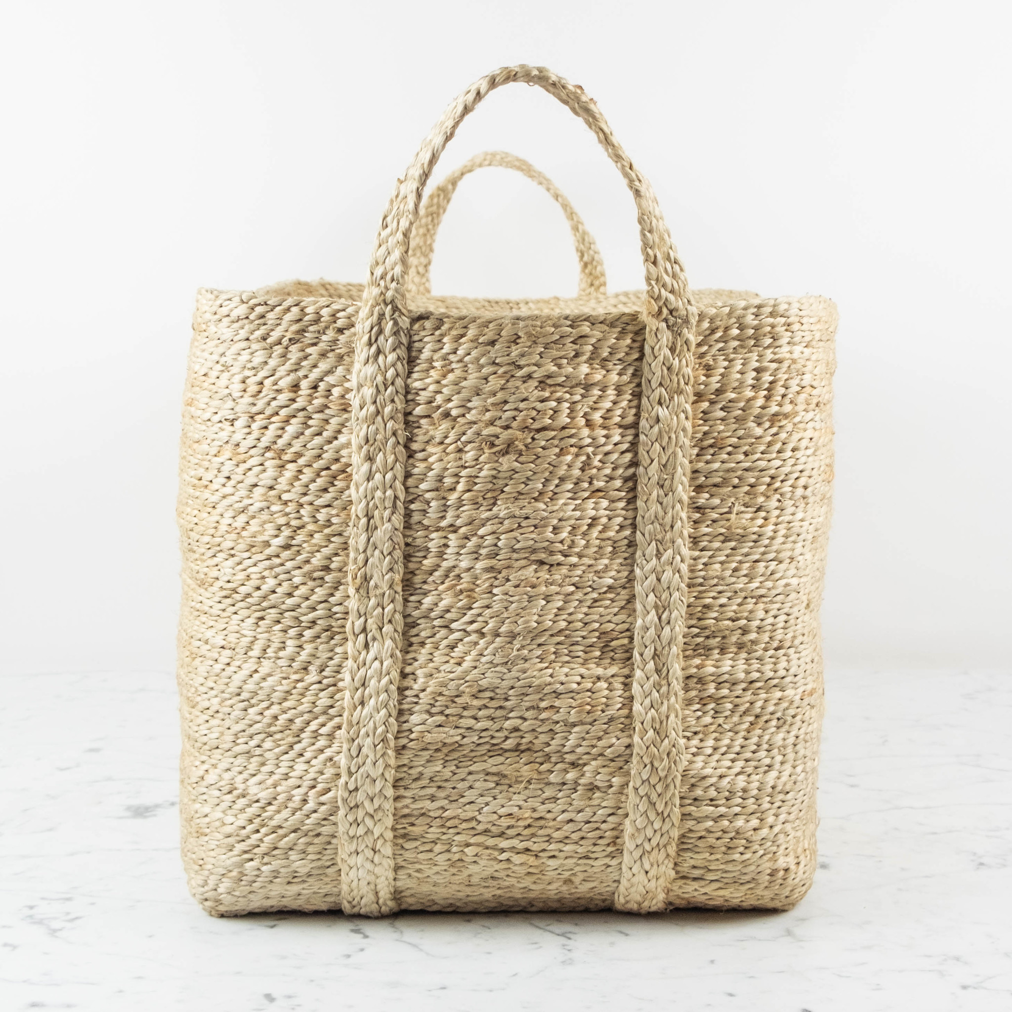 Jute Rectangular Basket with Handles - 20 x 15 x 15"