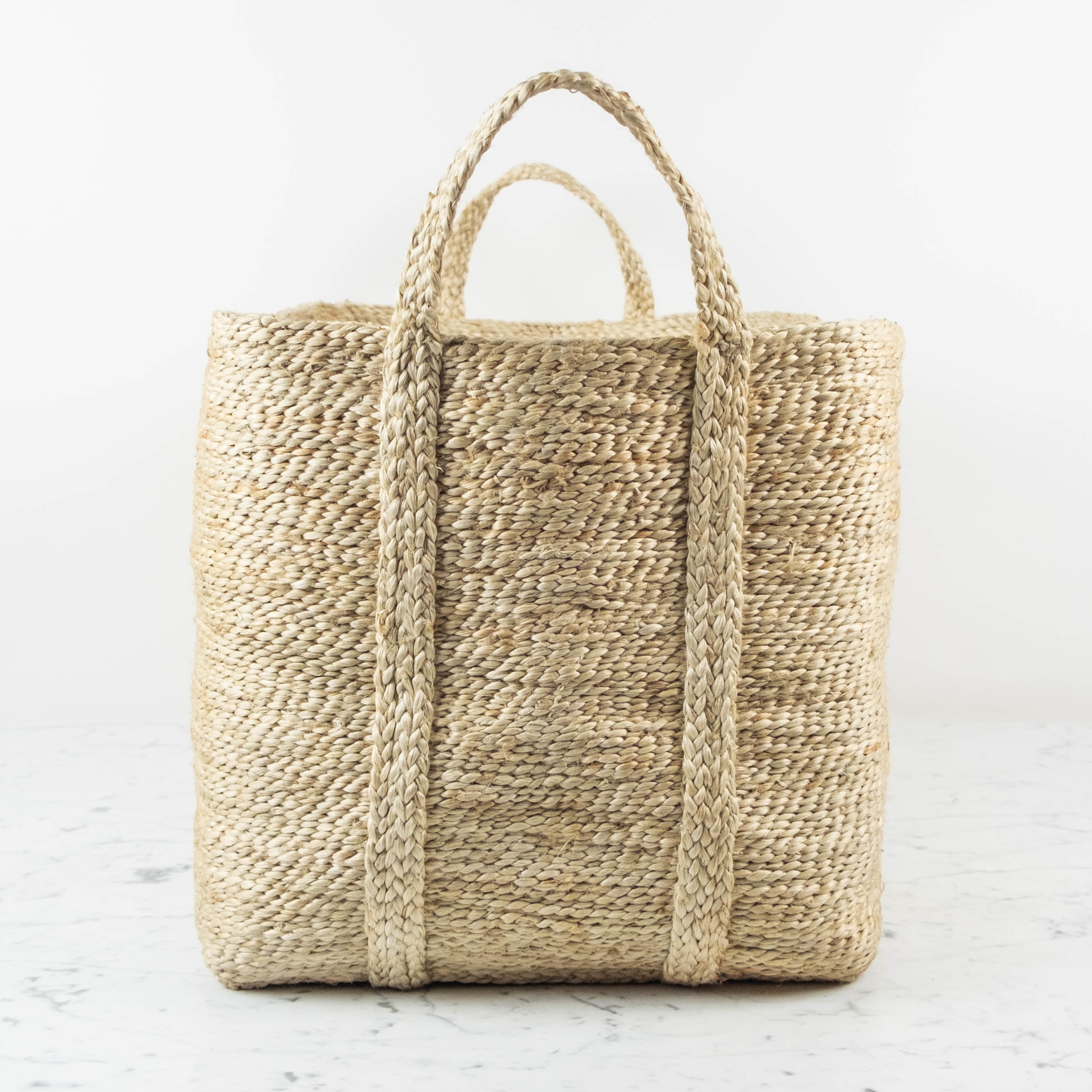 Jute Rectangular Basket with Handles - 20x15x15in