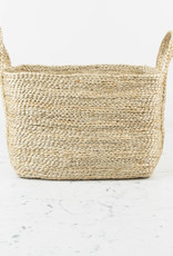 Jute Rectangular Basket with Handles - 14 x 10 x 10"