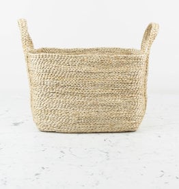 Jute Rectangular Basket with Handles - 14 x 10 x 10"