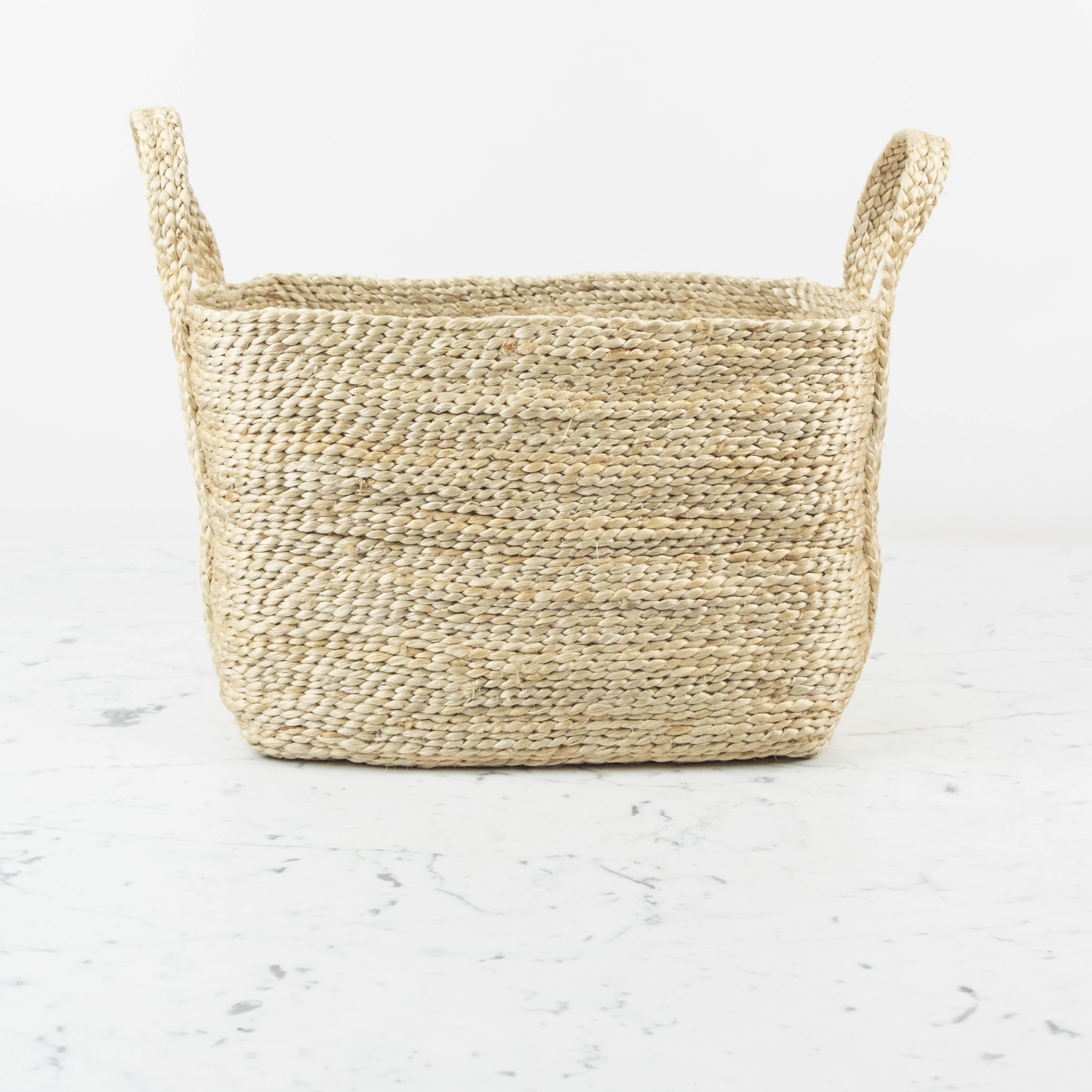 Jute Rectangular Basket with Handles - 14 x 10 x 10"