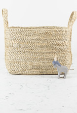 Natural Jute Rectangular Basket with Handles - 14" x 10" x 10"