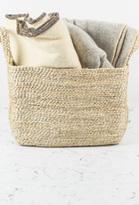 Jute Rectangular Basket with Handles - 14 x 10 x 10"
