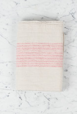 Japanese Flax Line Towels - Pink + Beige
