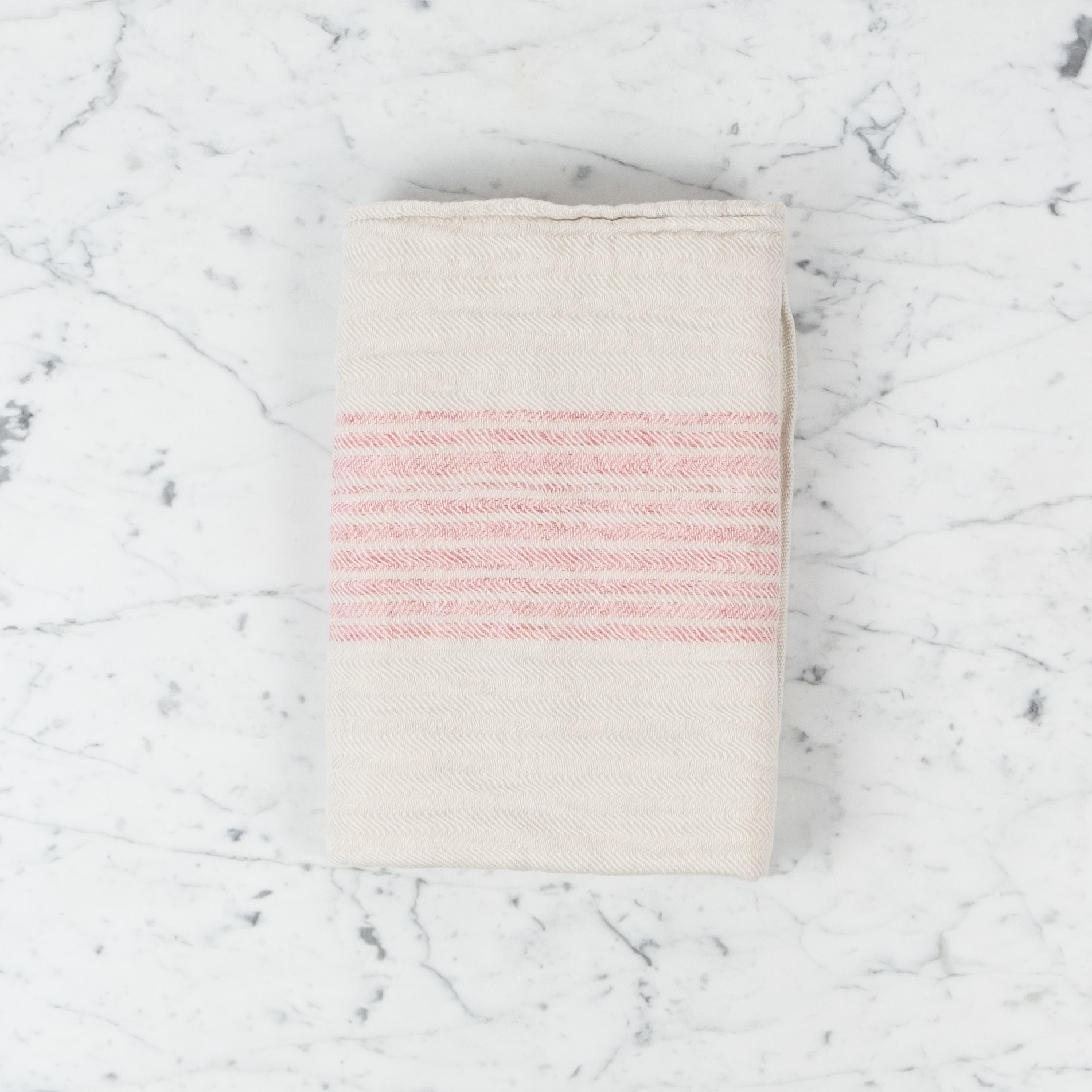Japanese Flax Line Towels - Pink + Beige