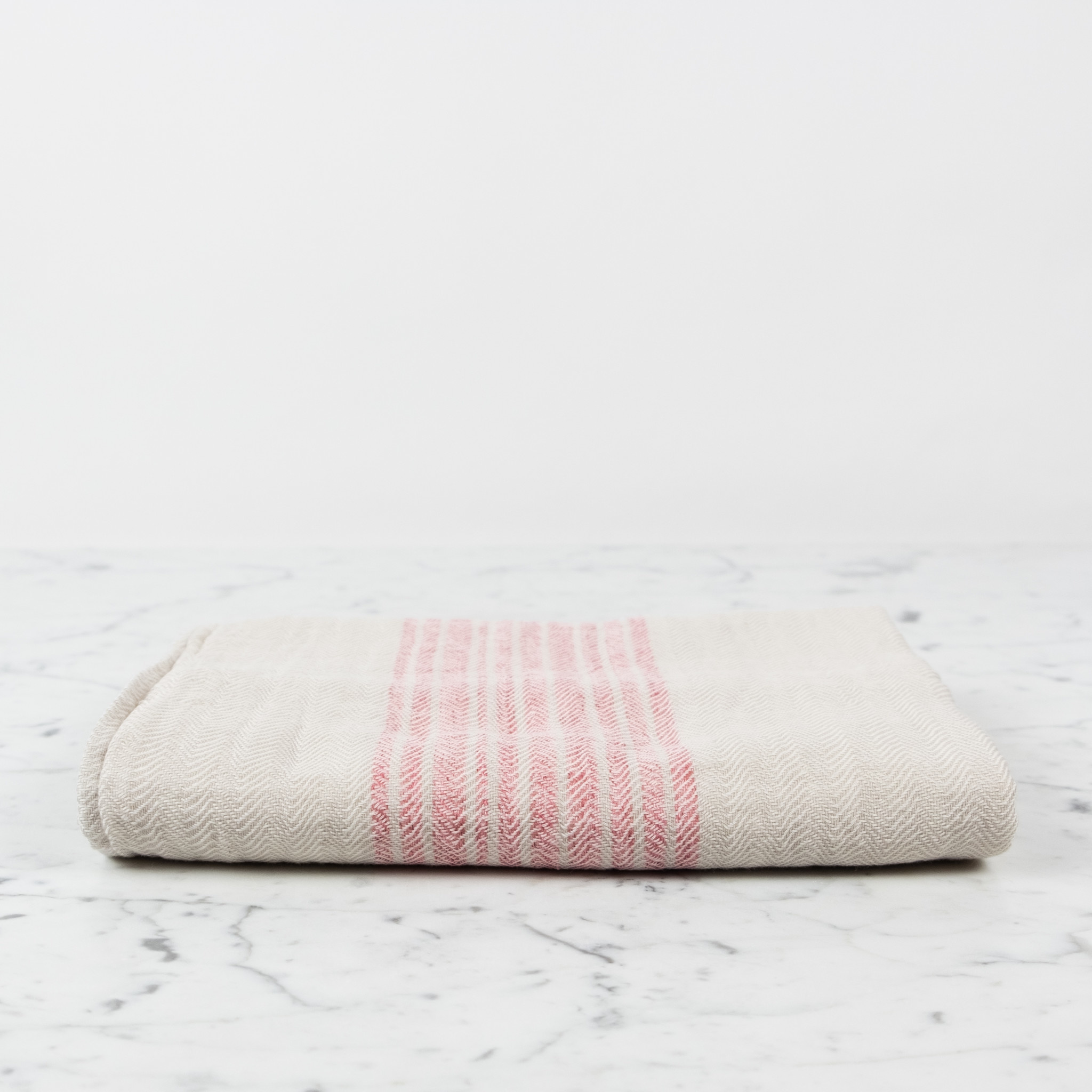 Japanese Flax Line Towels - Pink + Beige