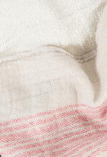 Japanese Flax Line Towels - Pink + Beige