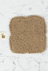 Hand Knit Scrubbing Square - Natural Jute