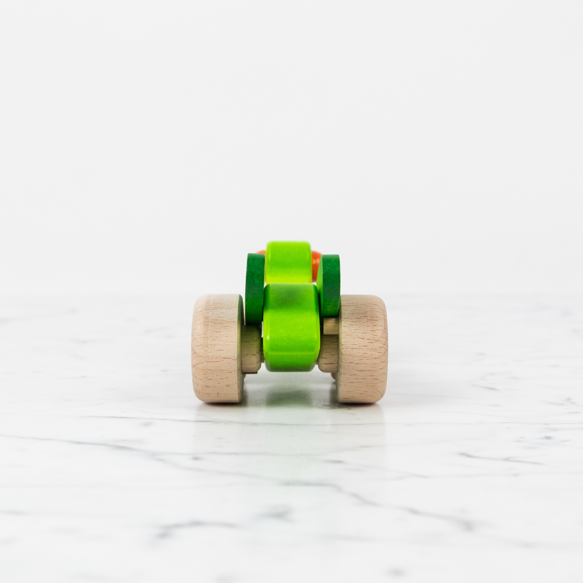 Bajo Toys Wooden Pullback Toy - Green Cicada or Grasshopper