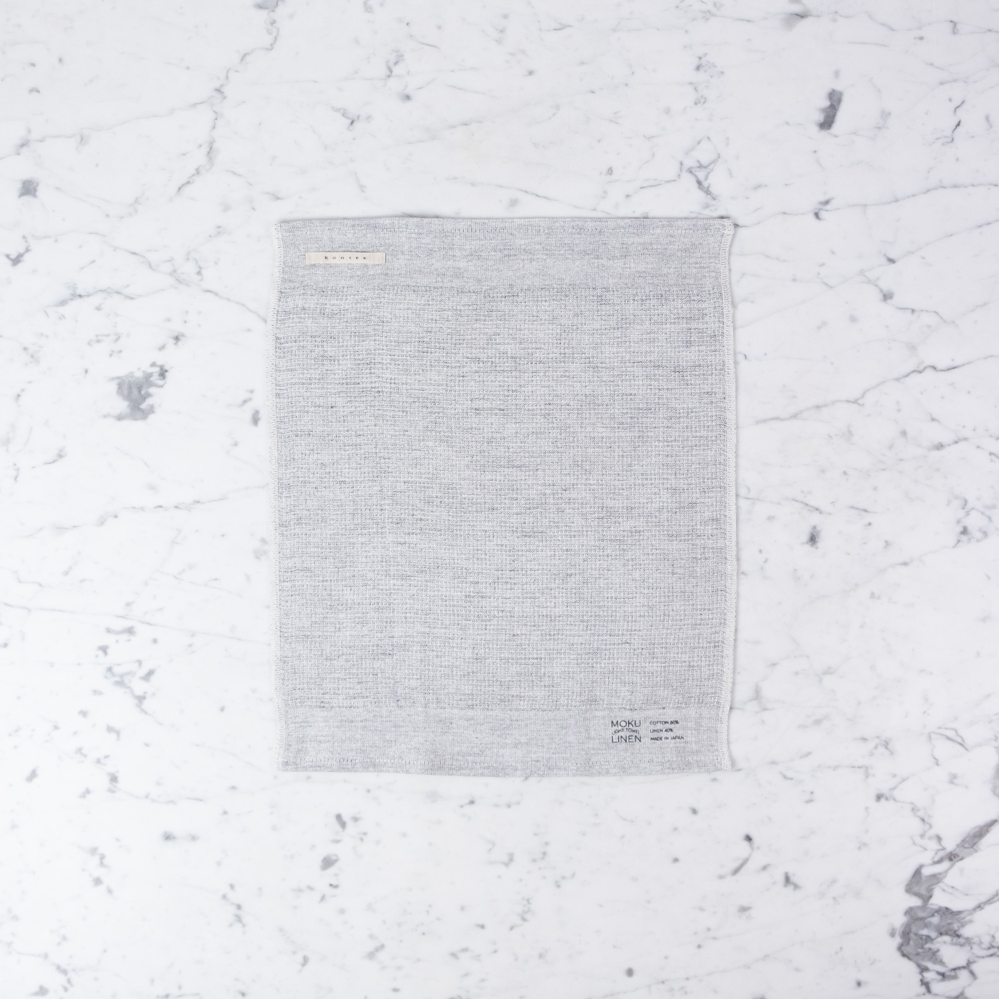 Light Moku Linen + Cotton Washcloth - Charcoal Grey