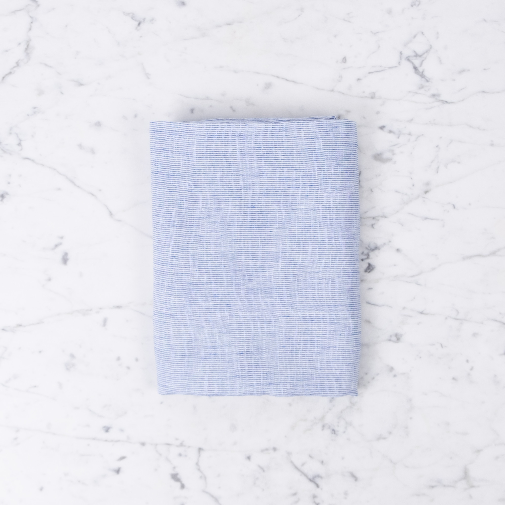French Linen Pillow -Blue Thin Stripe