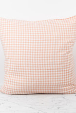 French Linen Pillow - Light Copper Gingham