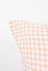 French Linen Pillow - Light Copper Gingham