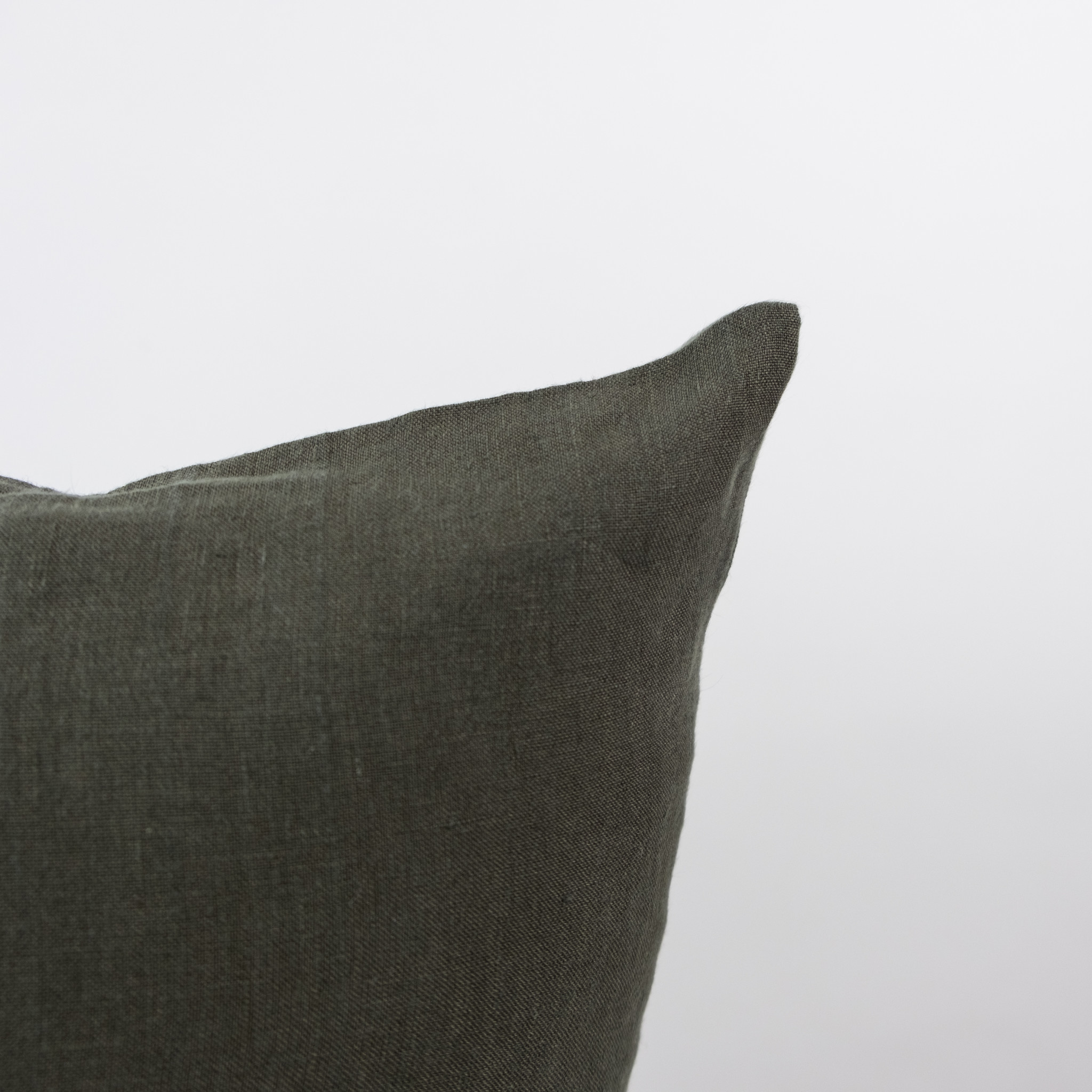 French Linen Pillow - Kaki