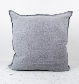 French Linen Pillow - Grey Chambray