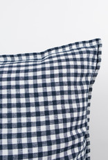 French Linen Pillow - Anthracite Grey Gingham