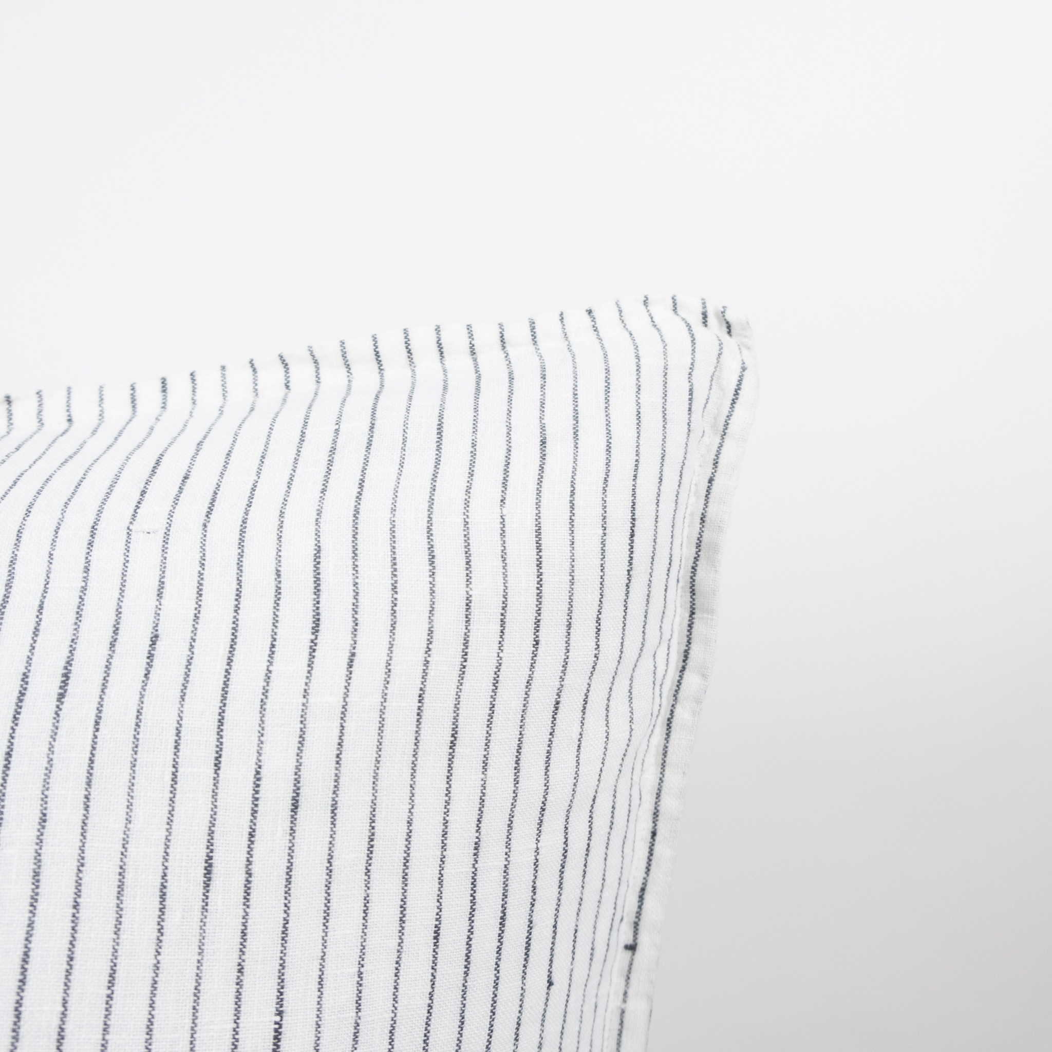 French Linen Pillow -  Grey Thin Stripe