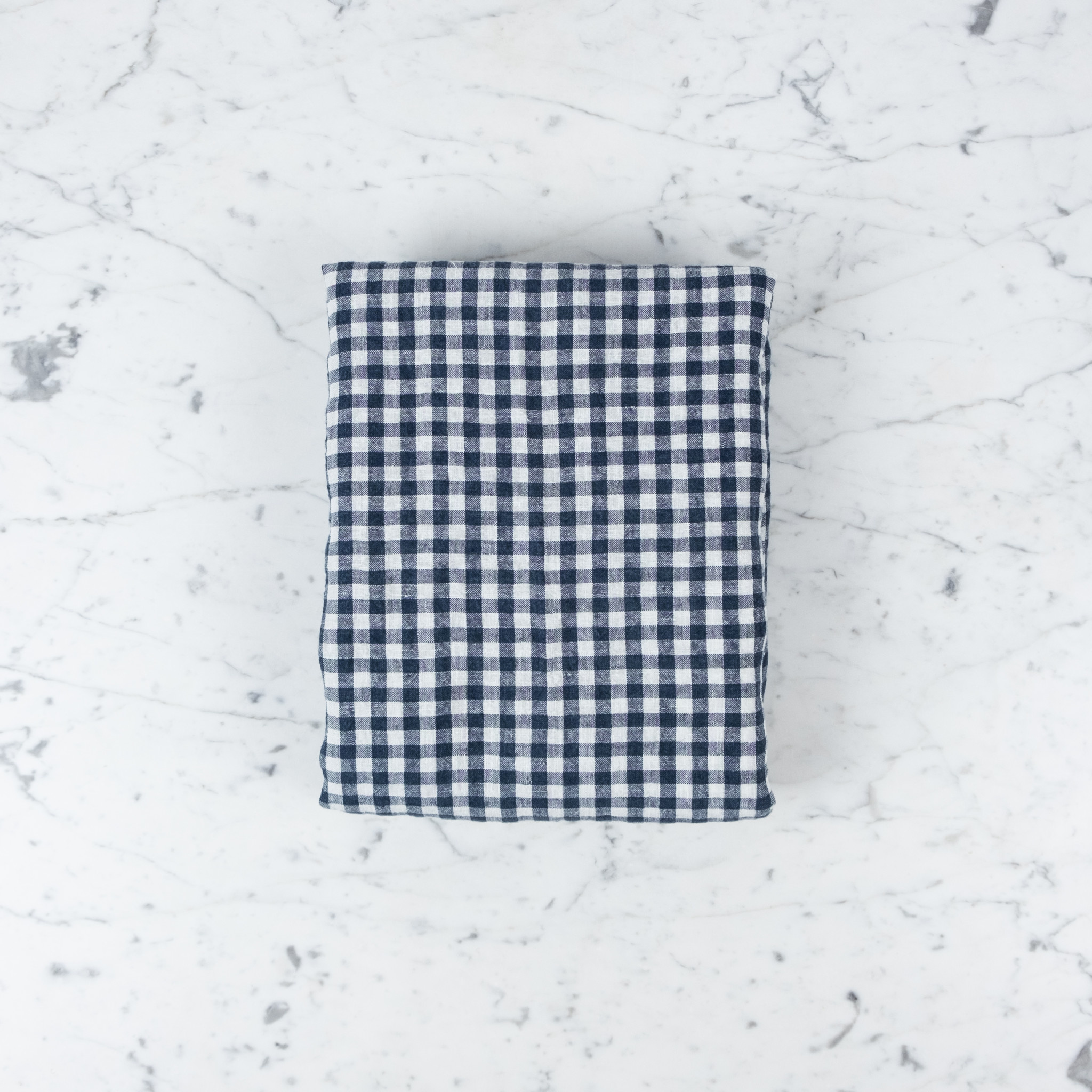 French Linen Pillow - Anthracite Grey Gingham