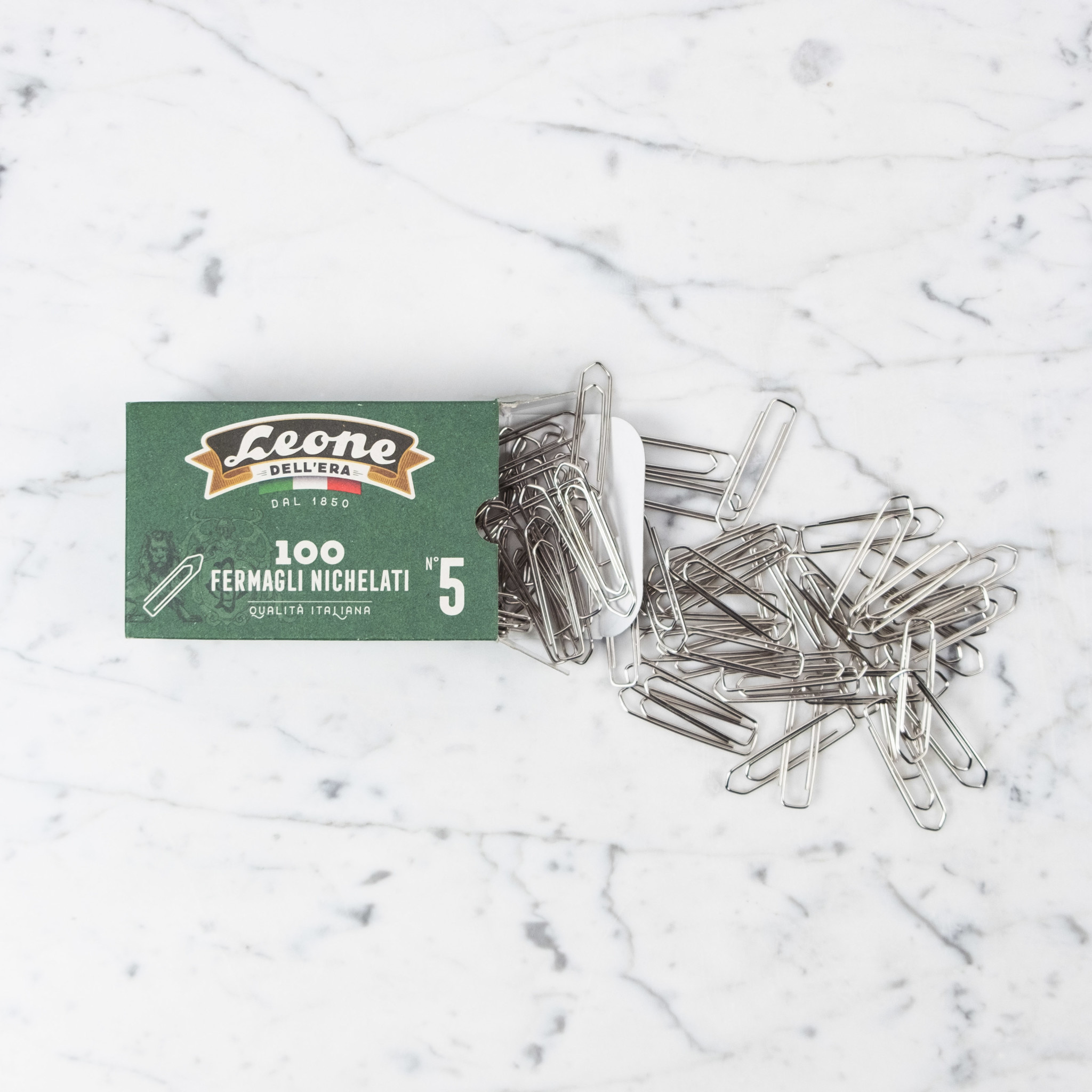 Leone Dell’Era Leone Nickel Plated Paper Clips, Box Of 100 - Size 5