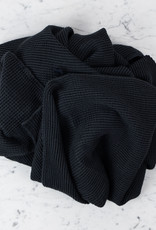 French Linen + Cotton Thermal Waffle Bath Towel - Black - 40 x 62"