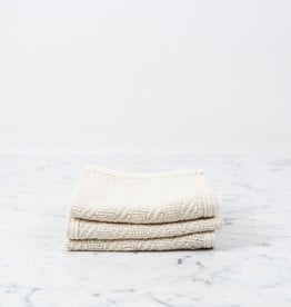 Ivory Herringbone Cotton Towel - Washcloth-10x10"