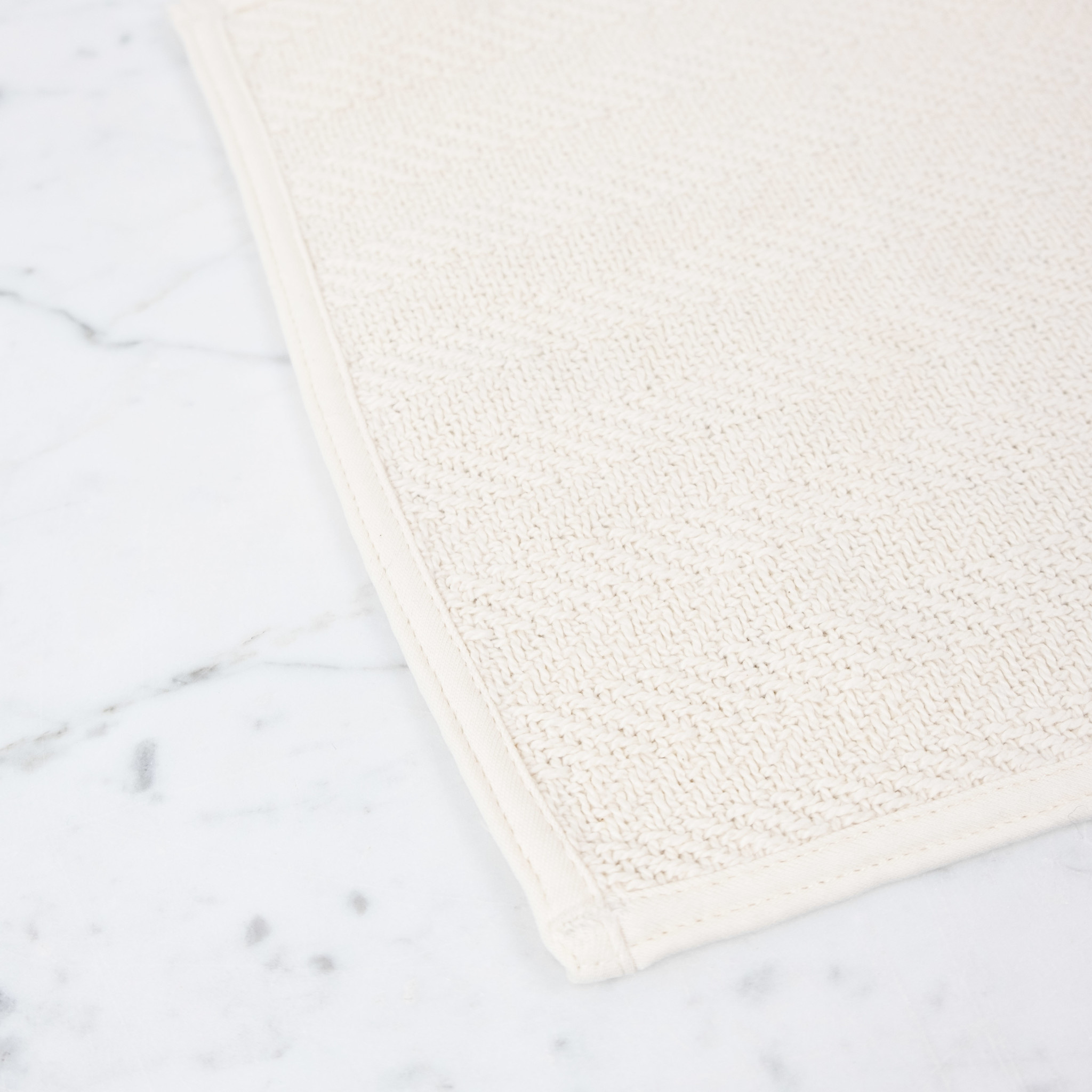 Ivory Herringbone Cotton Towel - Washcloth-10x10"