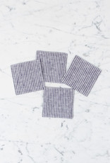 Lithuanian Linen Coaster - Grey + White Stripe
