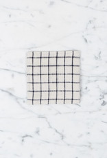 Lithuanian Linen Coaster - Jenn Cream with Black Check