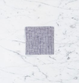 Lithuanian Linen Coaster - Grey + White Stripe