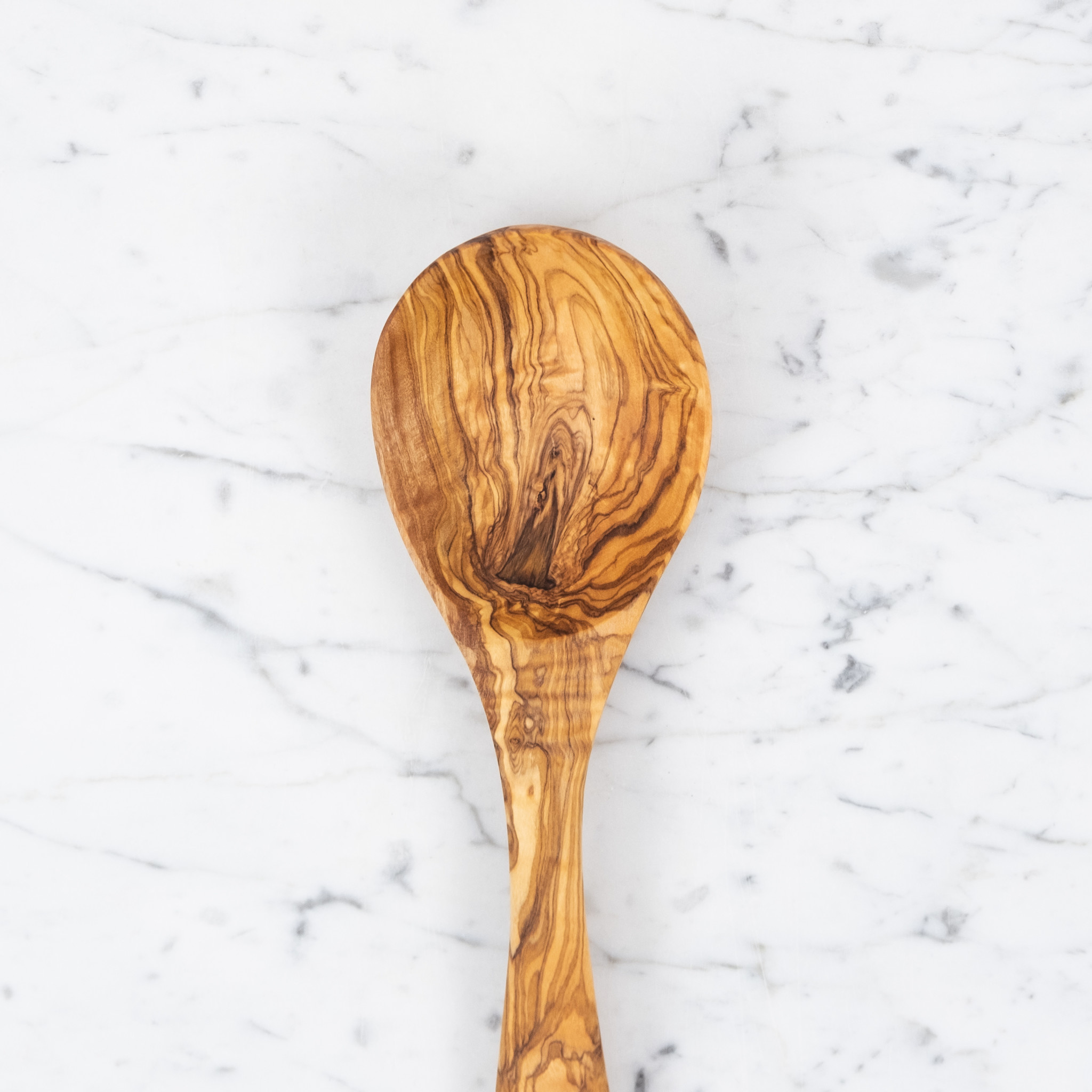 Large Round Olivewood Serving Spoon or Rice Paddle - 10.5"