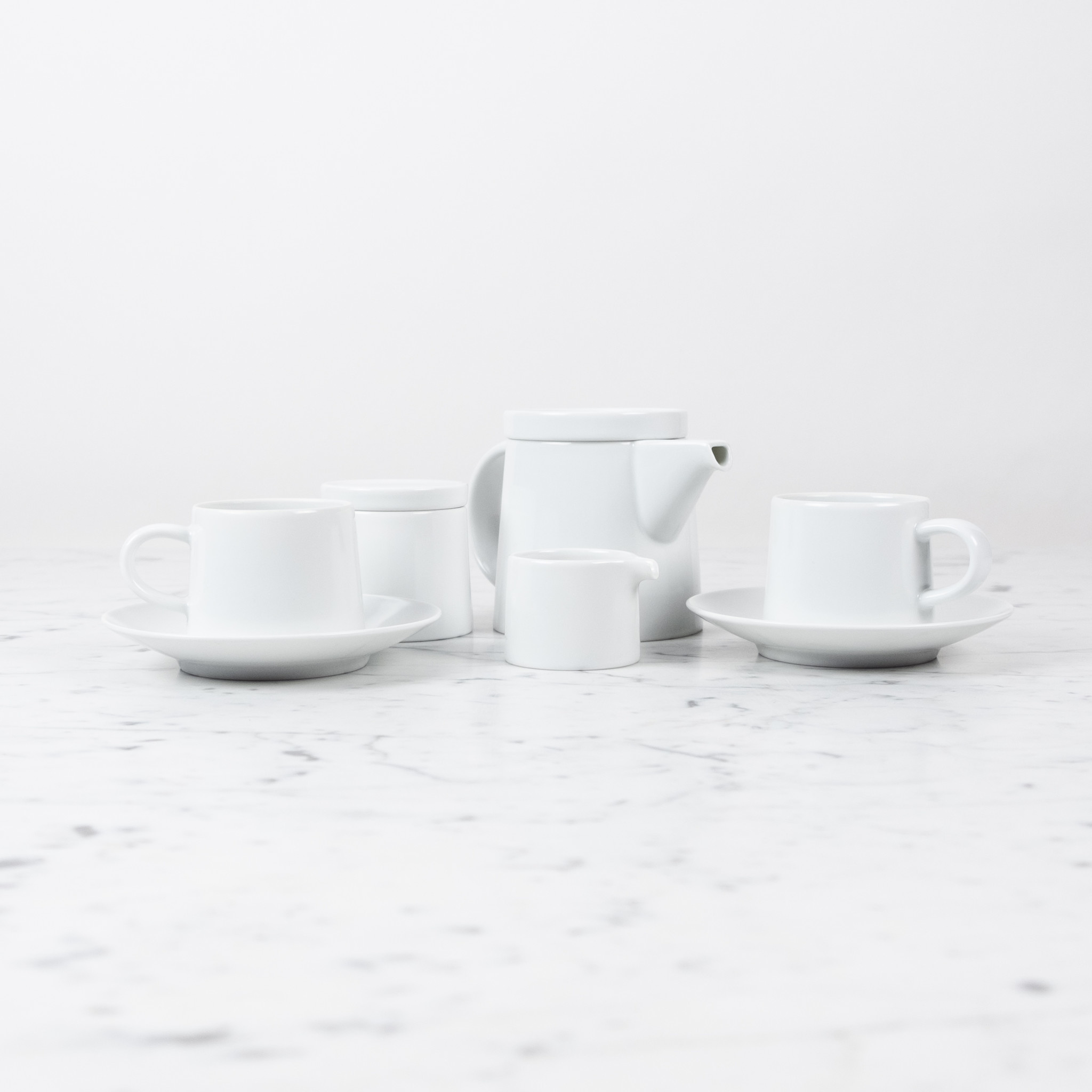 Bonjour Ceramic Coffee and Tea Sugar and Creamer Set - Matte White