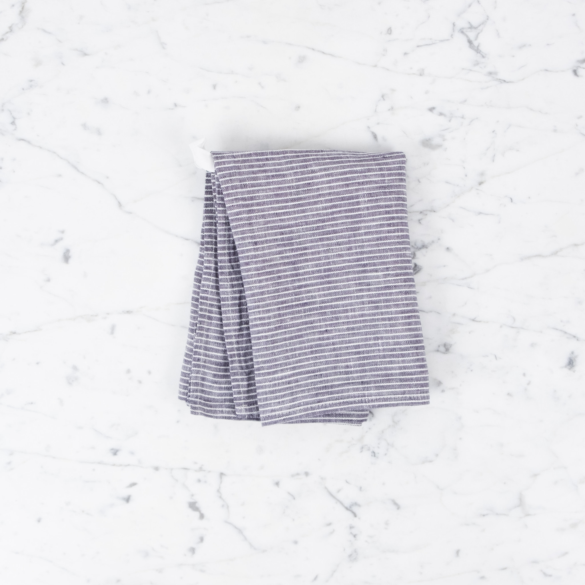 Lithuanian Linen Kitchen Cloth - Grey + White Stripe