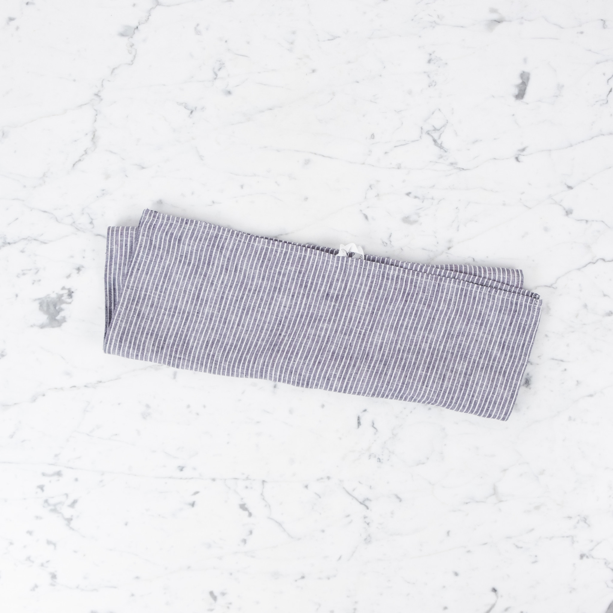 Lithuanian Linen Kitchen Cloth - Grey + White Stripe