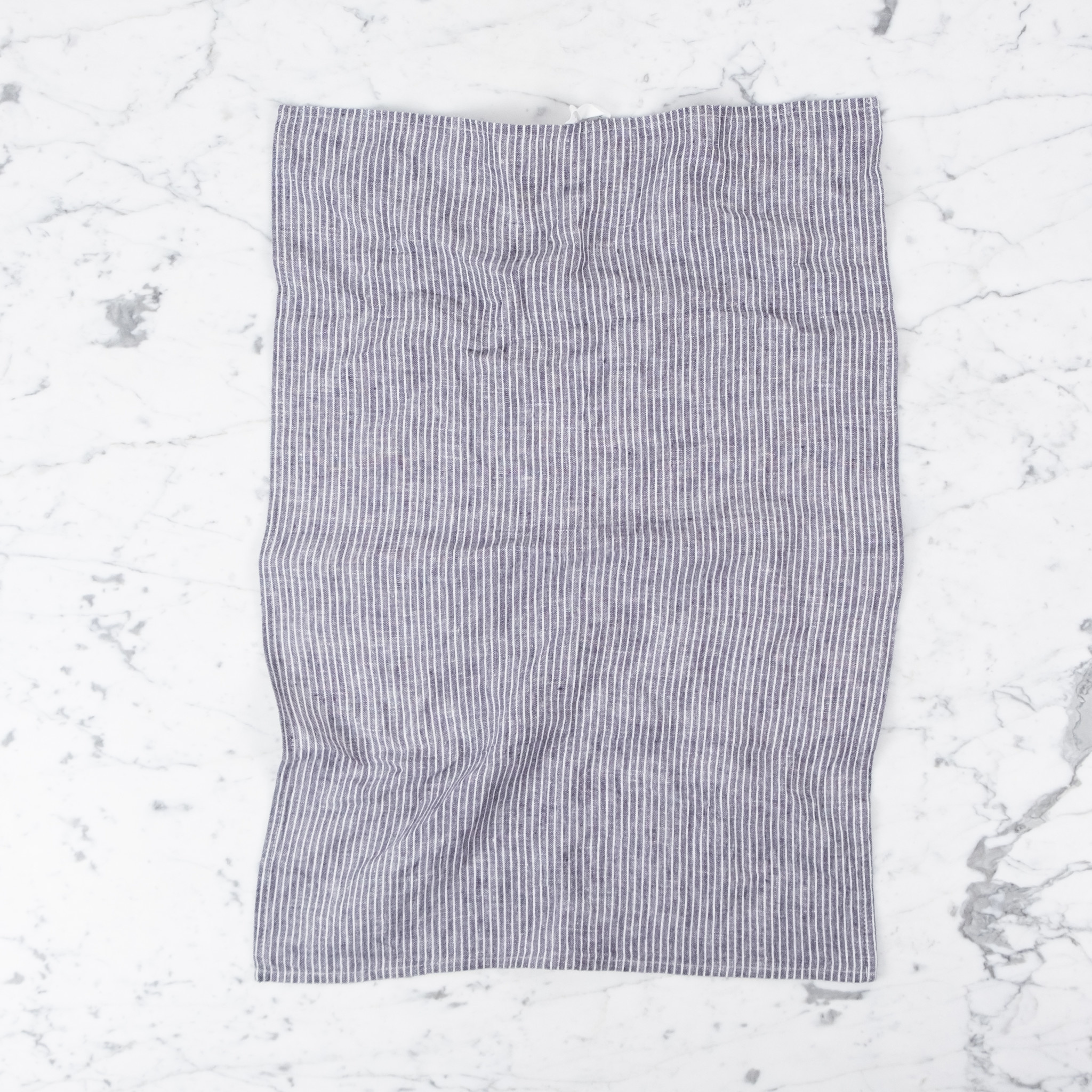 Lithuanian Linen Kitchen Cloth - Grey + White Stripe