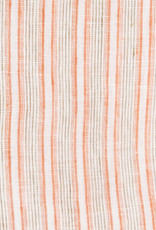 French Linen Pillow - Pumpkin Stripe -
