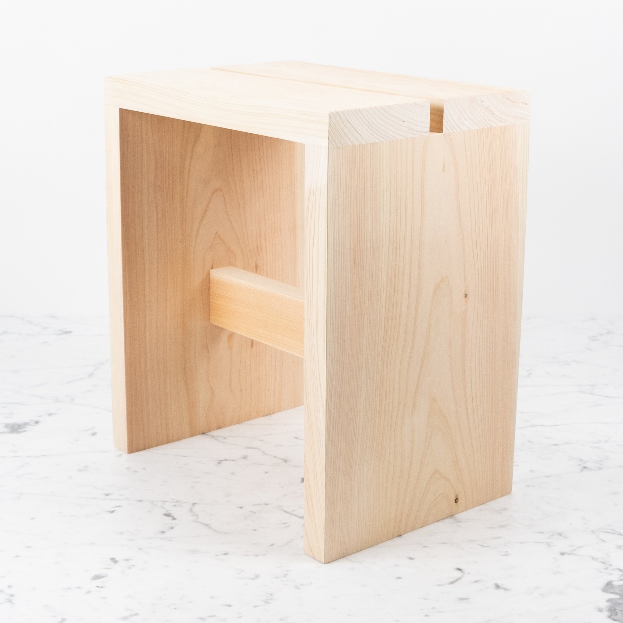 Simple Japanese Hinoki Stool - Large - 15.75H