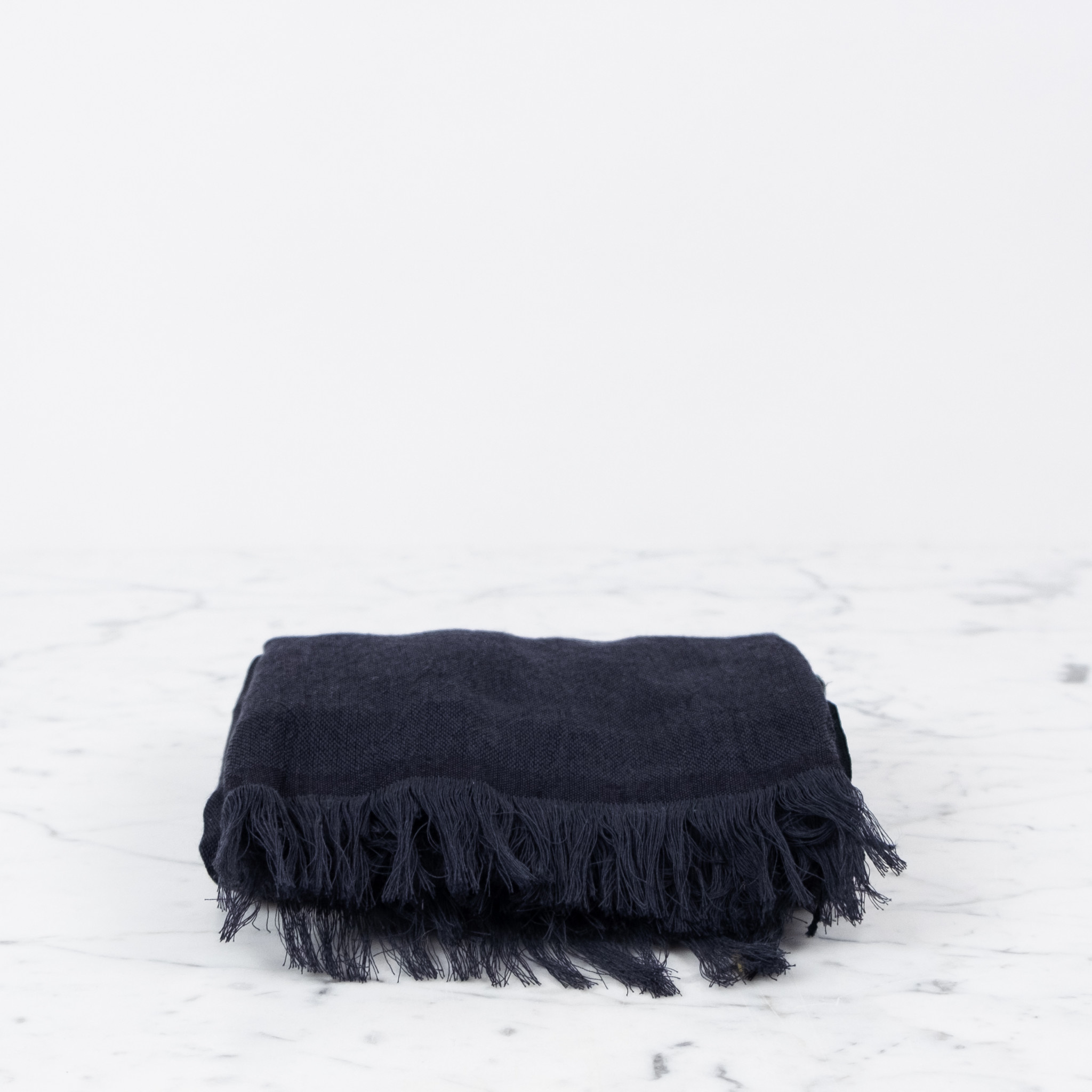 Haolu Wool + Cotton Stole Scarf - Black
