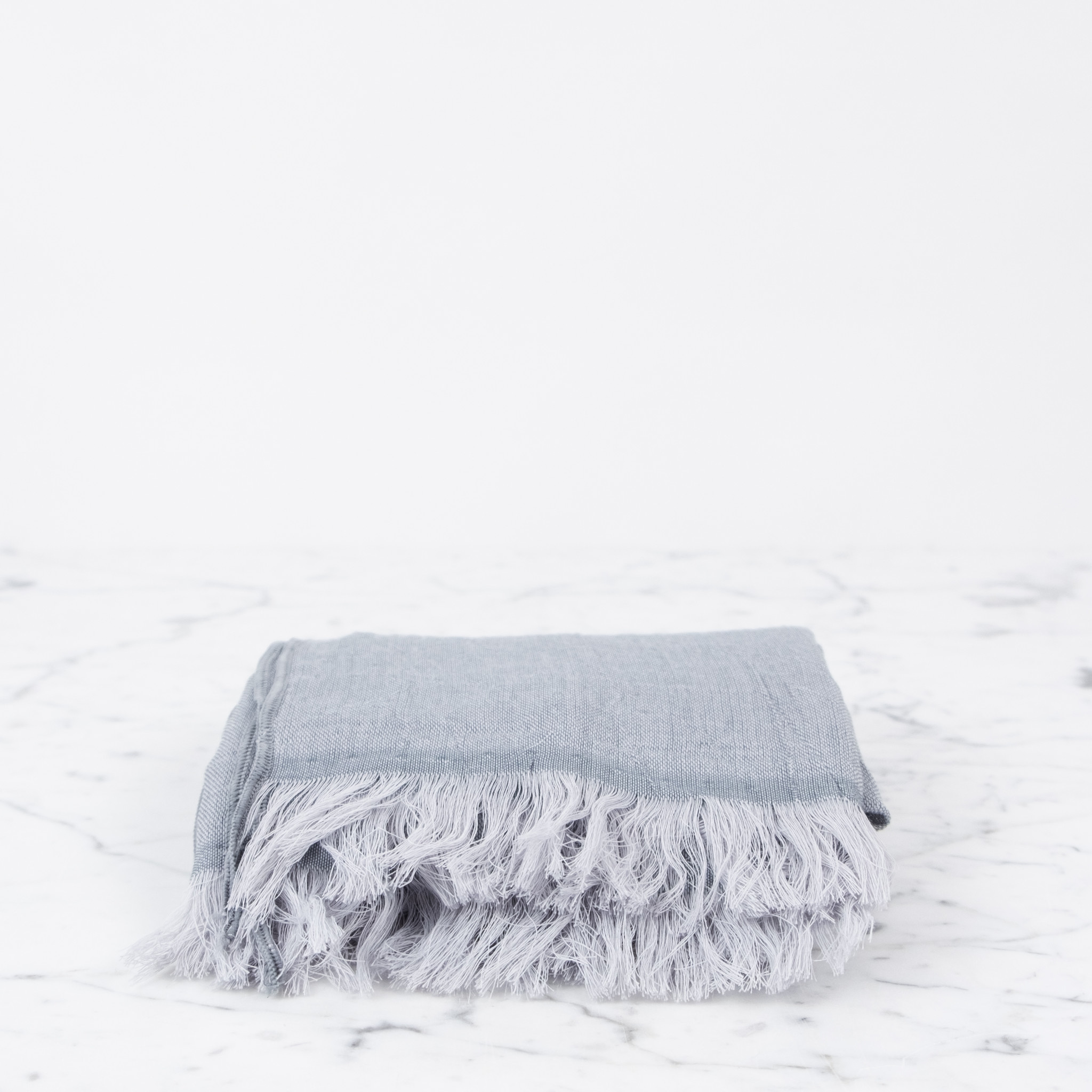 Haolu Wool + Cotton Stole Scarf - Pewter Grey