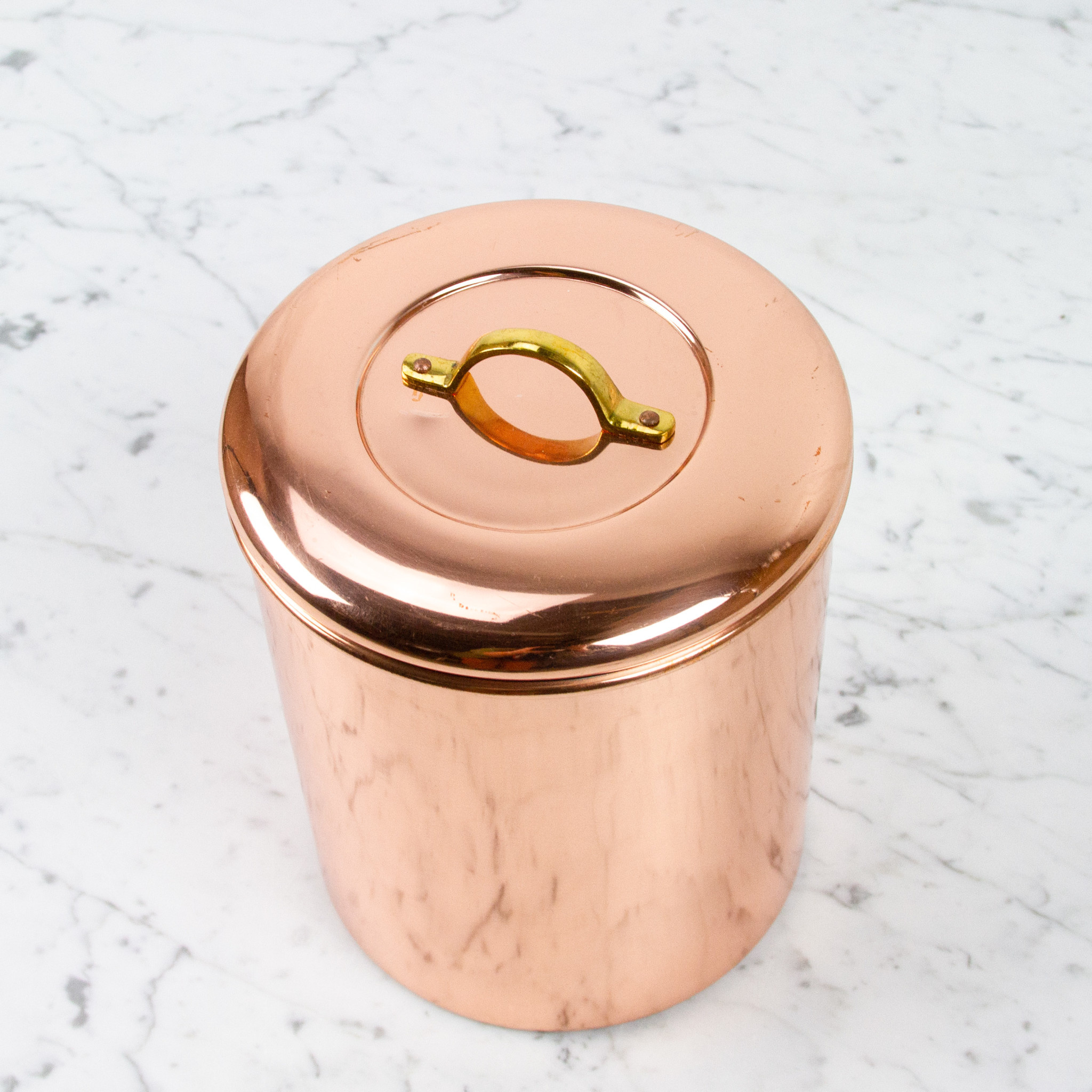 Copper Canister Brass Handle 4qt - Large - 7.5"