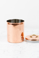 Copper Storage Canister Brass Handle - 4qt - Large - 7.5"
