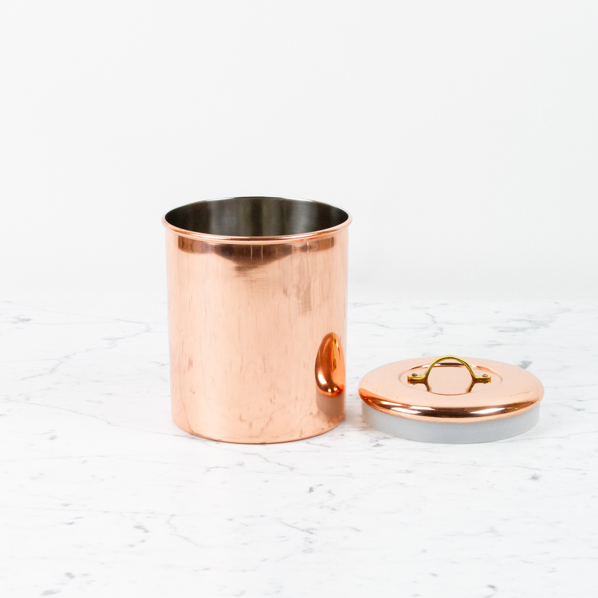 Copper Canister Brass Handle 4qt - Large - 7.5"