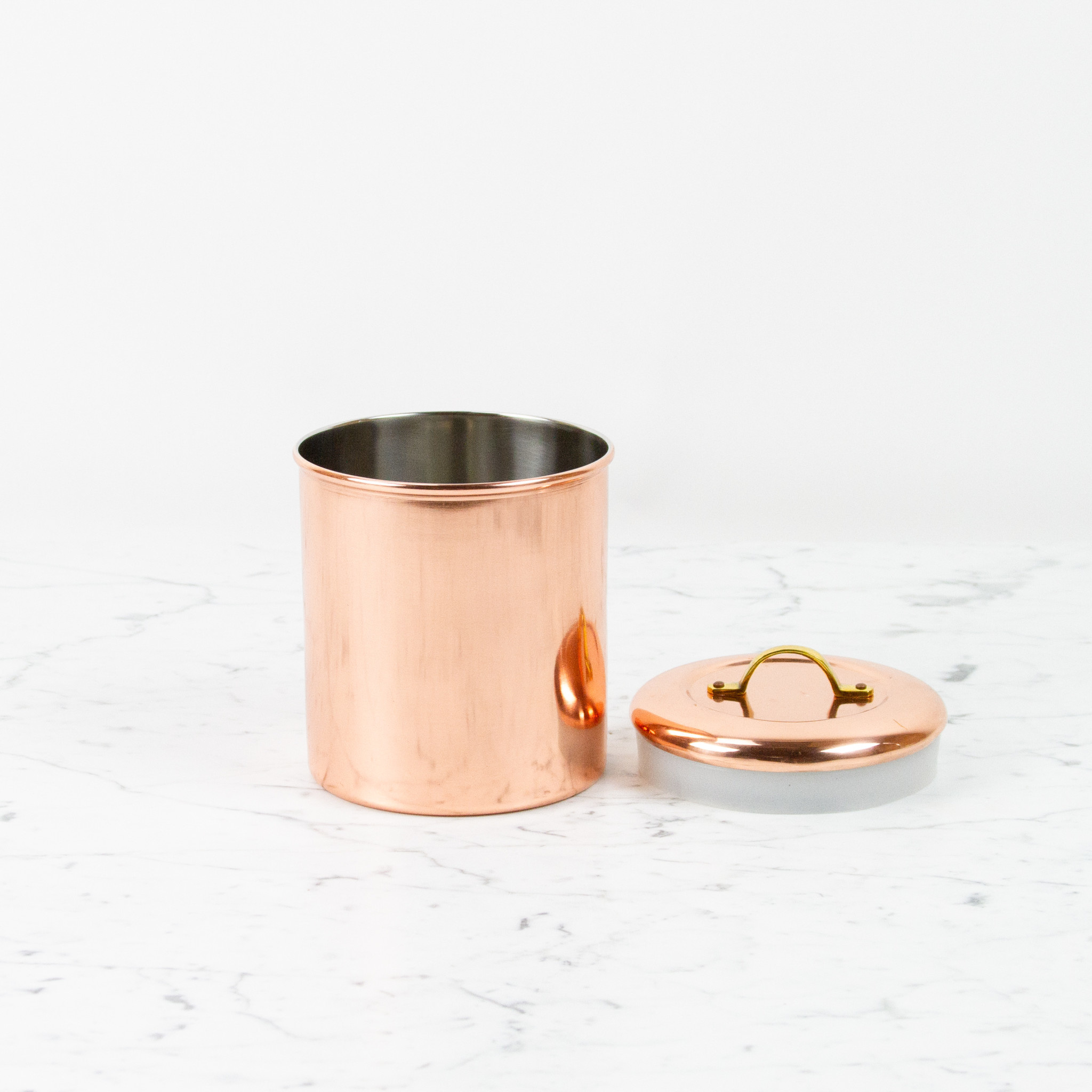 Copper Canister Brass Handle 2qt - Medium - 6.5"