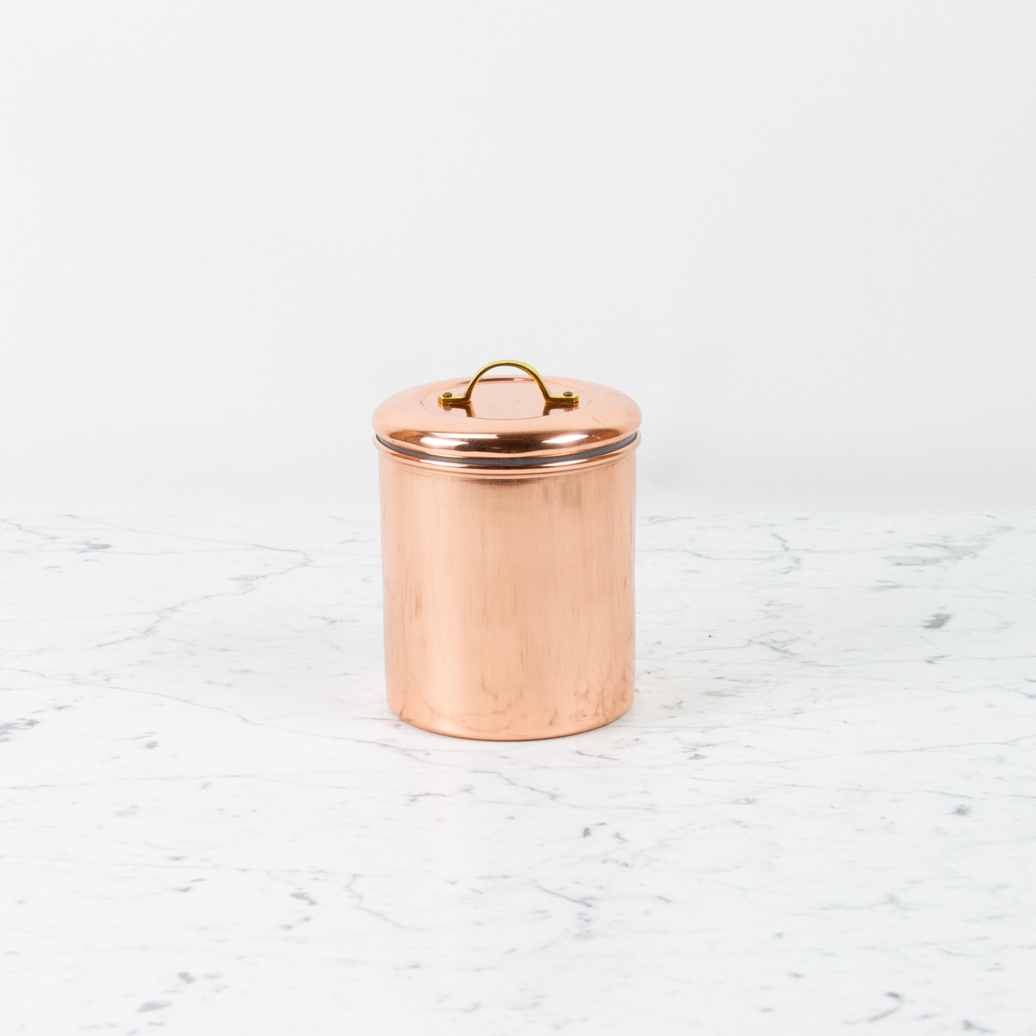 Copper Canister Brass Handle 2qt - Medium - 6.5"
