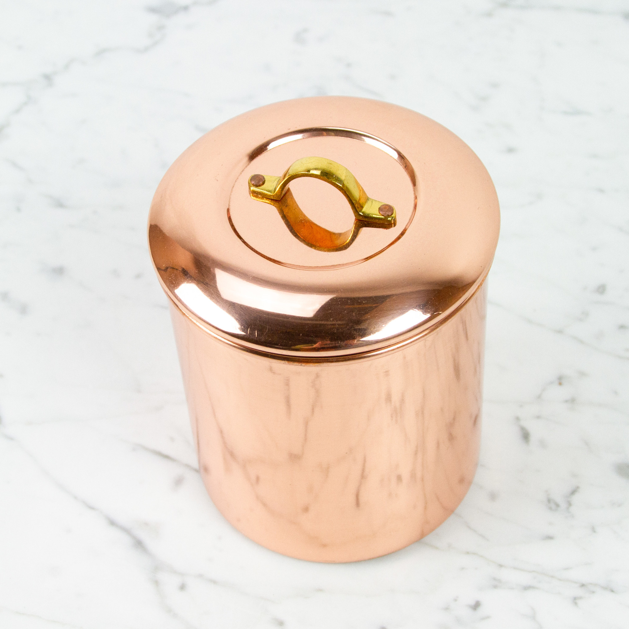 Copper Storage Canister Brass Handle - 1.5qt - Small - 5.5"