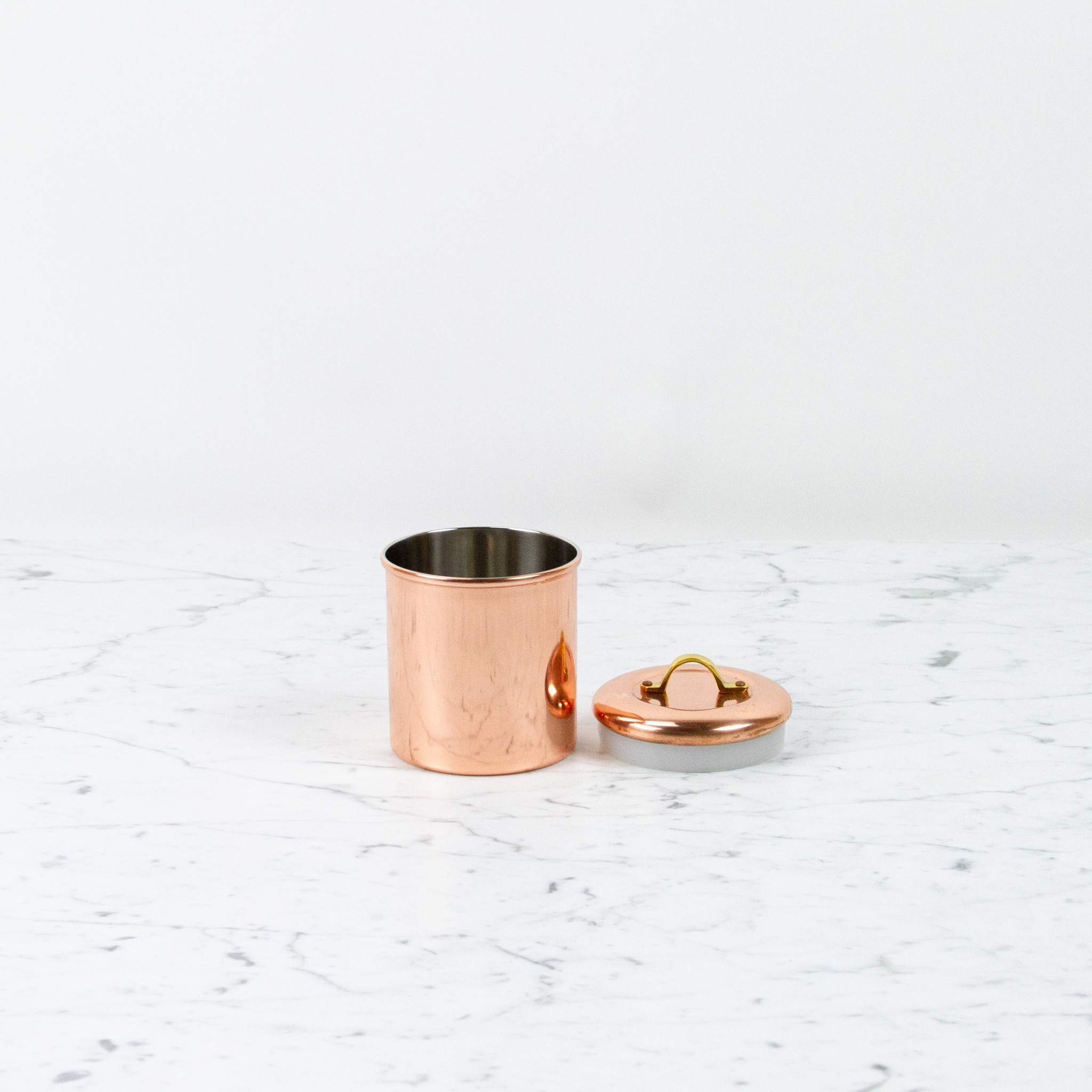 Copper Canister Brass Handle 1qt Extra Small - 4.75"