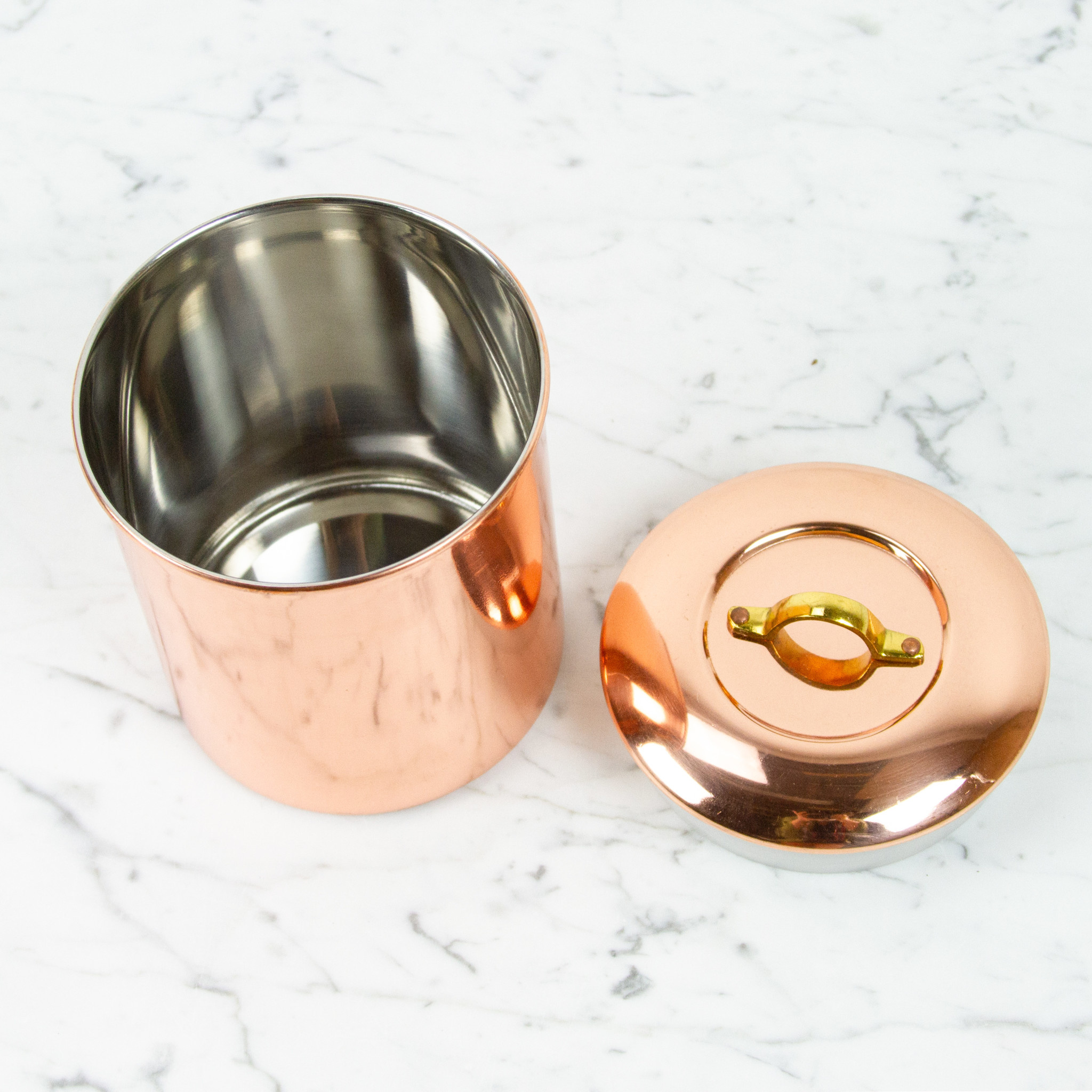 Copper Storage Canister Brass Handle - Extra Small - 4.75"