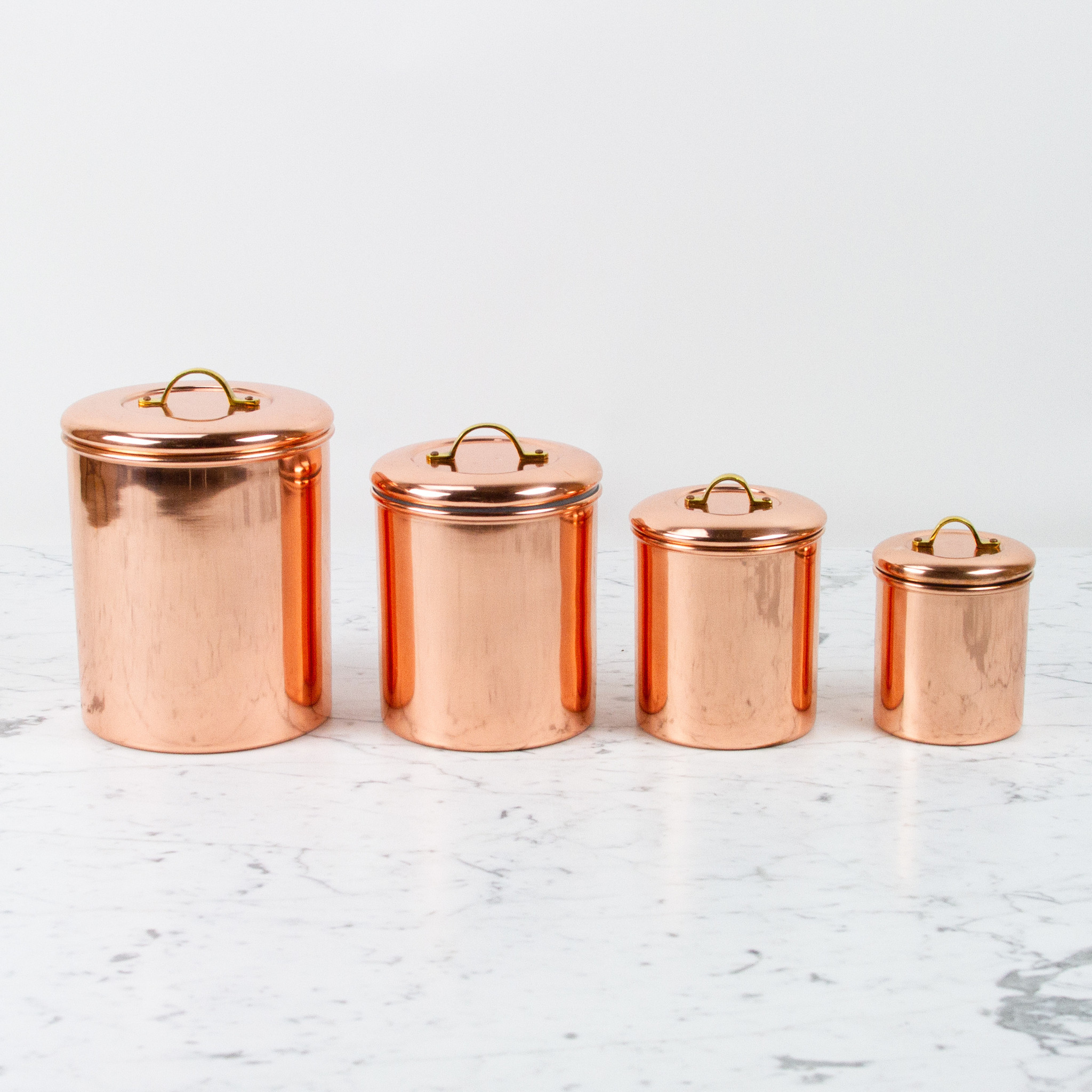 Copper Storage Canister Brass Handle - Extra Small - 4.75"