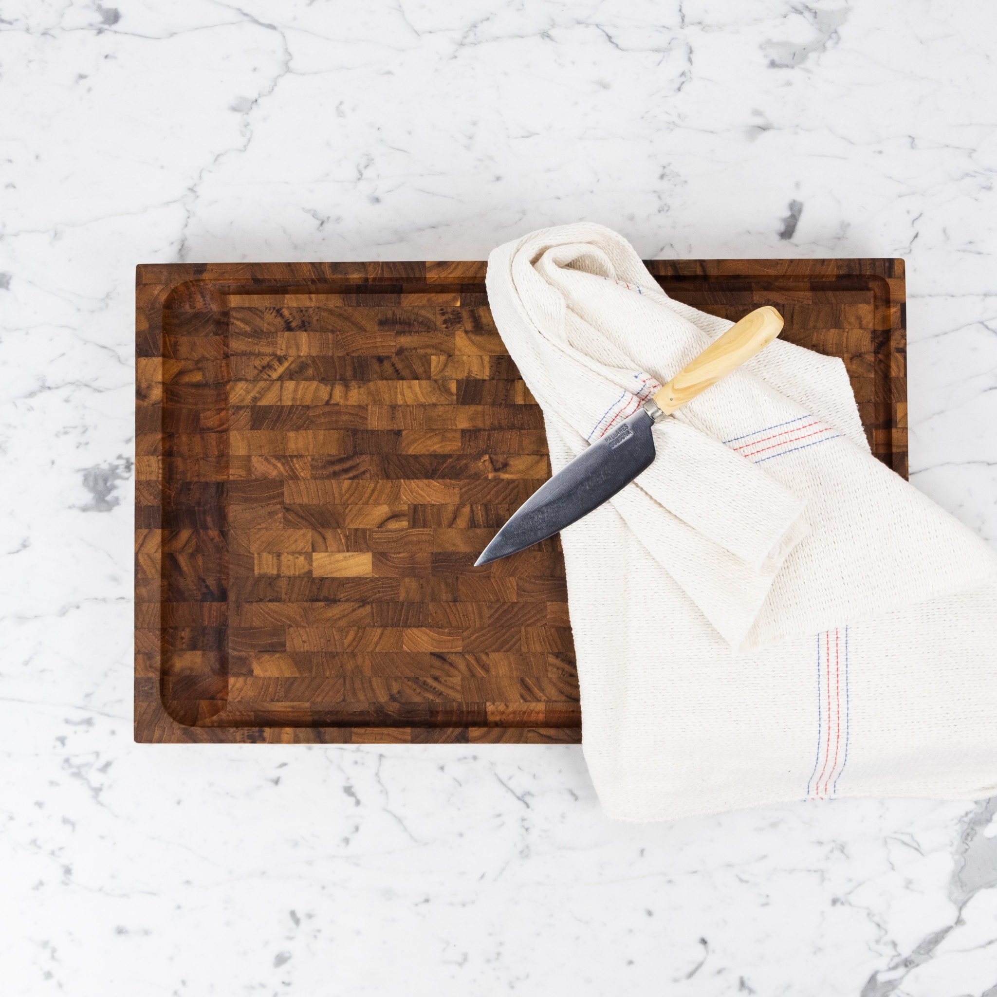 Skagerak Dania End Grain Cutting Board - Oiled Teak - 22 x 13.75"